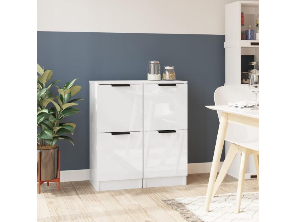 Credenza in legno ingegnerizzato bianco, 30 x 30 x 70 cm