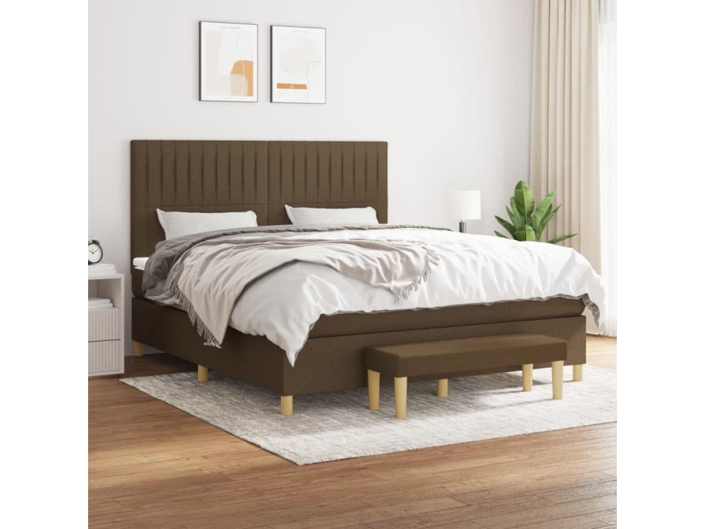 Lit à sommier tapissier con Materasso Marrone foncé 180x200 cm CGZR52818