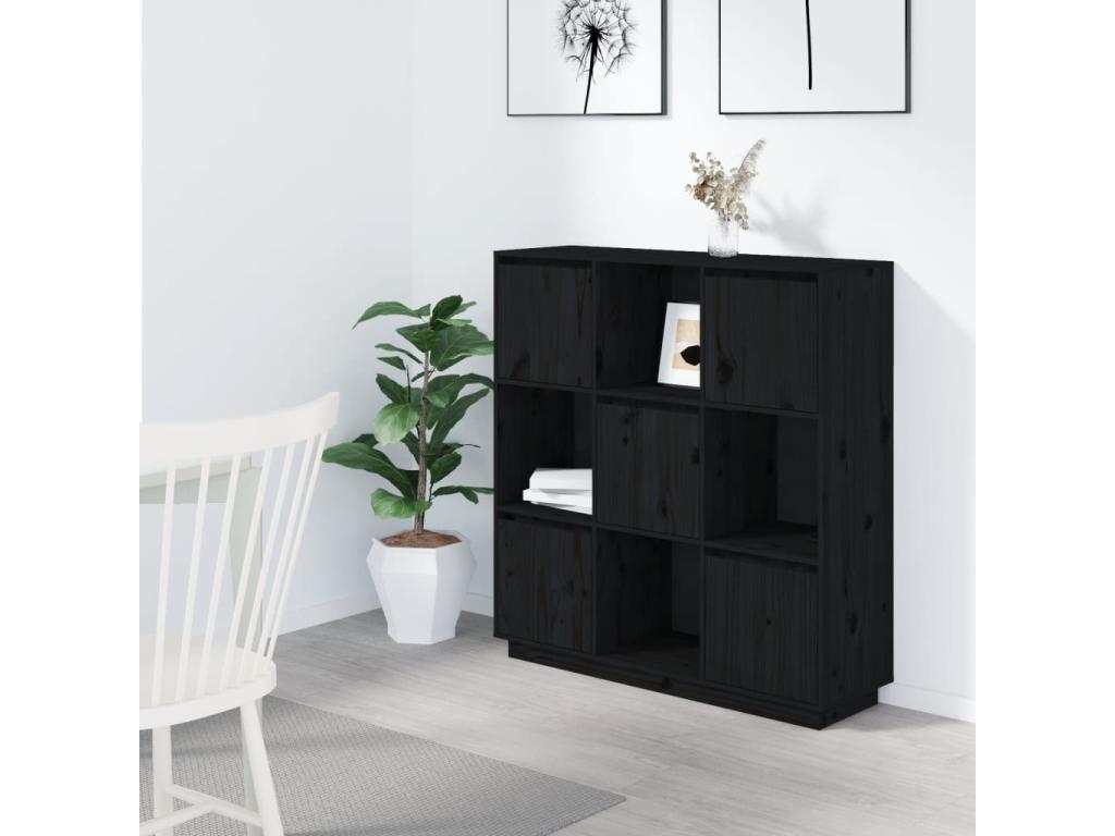 Credenza Nera 110,5x35x117 cm Mobenze massif de pin FEUC35849