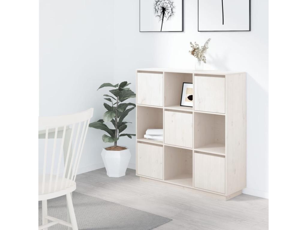 Credenza in legno di pino bianco, 110,5 x 35 x 117 cm