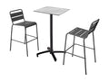 Tavolo Ensemble haute stratifié marmo e 2 chaises hautes grey DSKN40647