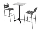 Tavolo Ensemble haute stratifié marmo e 2 chaises hautes grey DSKN40647