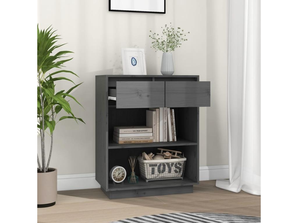 Armadio consolle Grigio 60x34x75 cm Mobenze de pin solide ULML97908