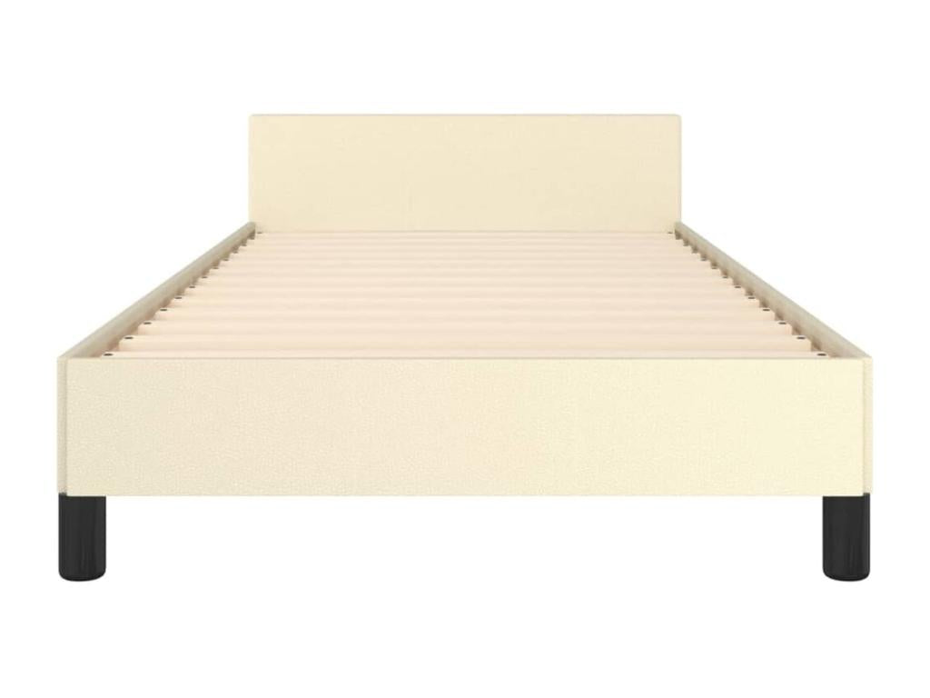 Struttura letto con testiera Crema 80x200 cm Similicuir JWGQ78701