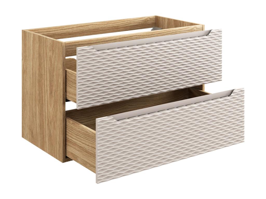 Mobile semplice vasque 90 cm Luxameub Beige et bois VVET16934