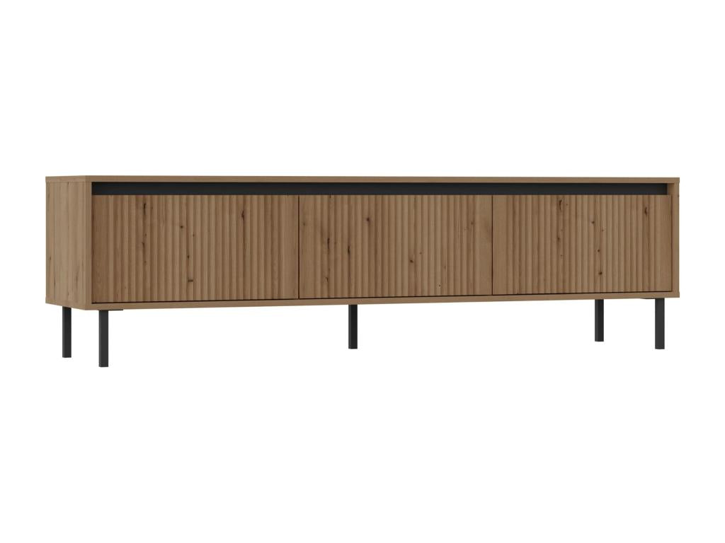Mobile TV 3 ripiani con gambe nero - 179 cm - chêne Mobenze ITGC53780