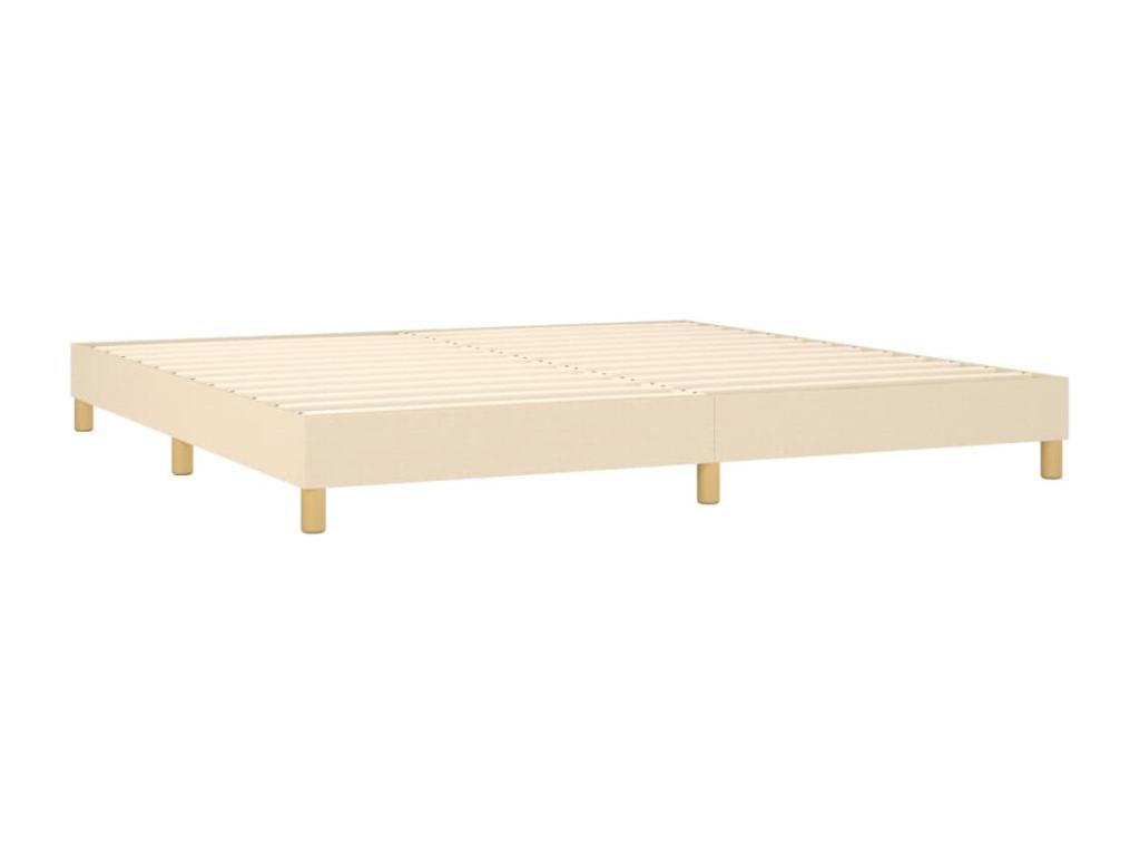 Sommier Tapissier e Materasso e LED Crema 200x200 cm Tessuto JVHT70501