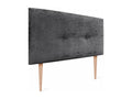 Testiera letto Mobenze Laine Naturelle con bottoni 95x105 cm con gambe de Lit 90 - Grigio Foncé POJO12978