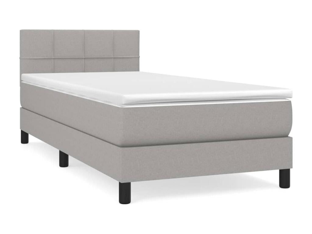 Sommier à Mobenze de lit et Materasso Grey clair 90x190 cm Tissu XJLZ80042