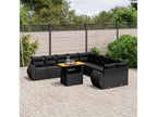 Set da giardino 11 pezzi con cuscini in resina intrecciata nera NYZA73742