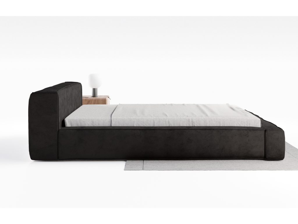 Mobenze Lit double con Rangement 140x200 Bueno - Lit rembourré Sommier à Mobenze Testiera - Nero Mobenze 18 MNLS43137