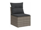 Set da giardino con cuscini 12 pezzi in resina intrecciata grigia IZUP58619