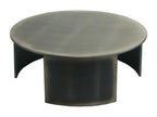 Table basse Mobenze-L74 - Table d'appoint Table de salon - certificato Mobenze Industrial - rotondo 80 cm - aspetto metallo brossé TPIM70018
