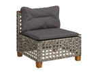 Set da giardino 11 pezzi con cuscini in resina intrecciata grigia DLIC66083
