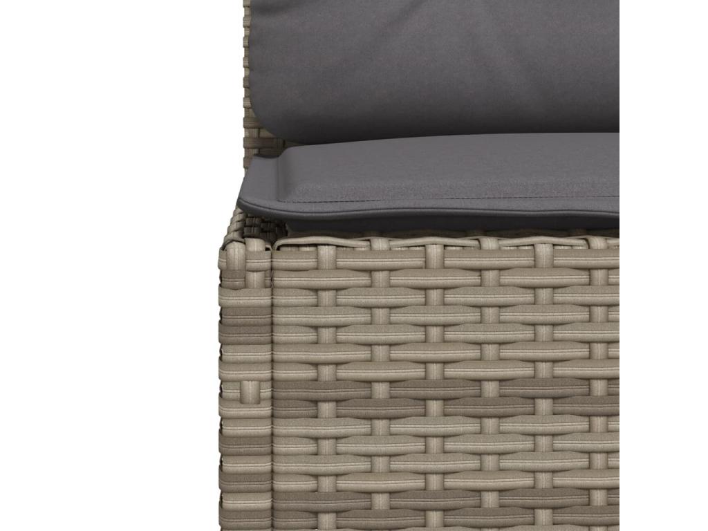 Set da giardino 9 pezzi con cuscini in resina intrecciata grigia FSPR96900
