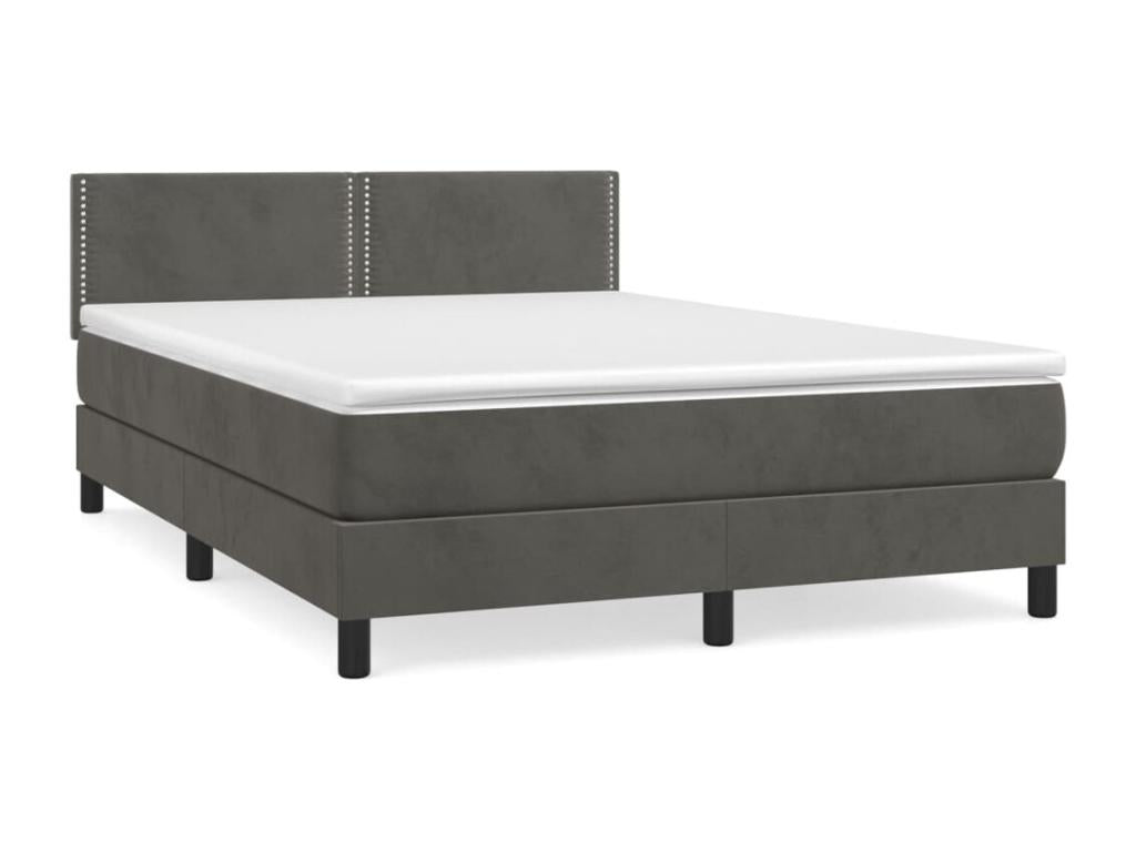 Lit à sommier tapissier et Materasso Grigio foncé 140x200cm Mobenze EQFN52546