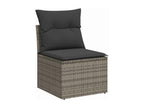 Set da giardino 8 pezzi con cuscini in resina intrecciata grigia ARDC41087