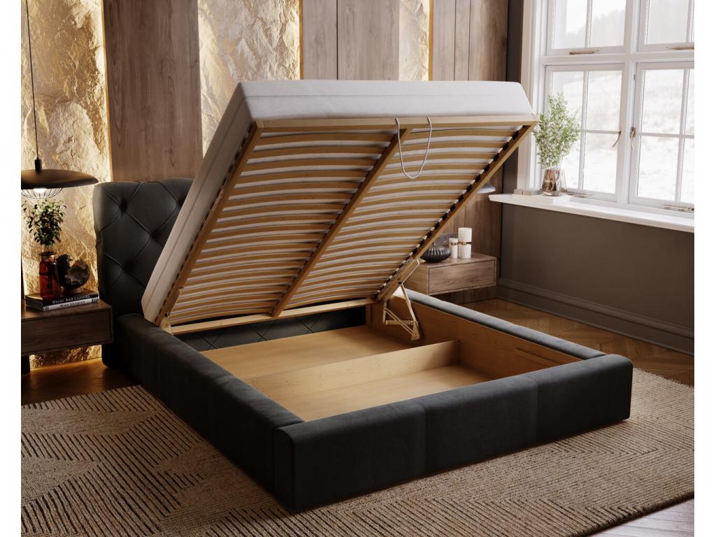 Letto nero, 200 x 200 cm