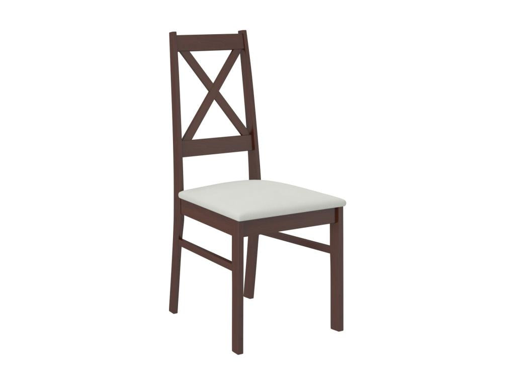 Ensemble Tavolo carrée 80-80 cm e 4 chaise longue in Mobenze Noyer foncé e tessuto beige chiaro Opka ELRV93865