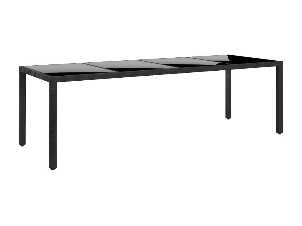 Tavolo da giardino 250x100x75 cm Verre trempé e resina intrecciata PFVE63380
