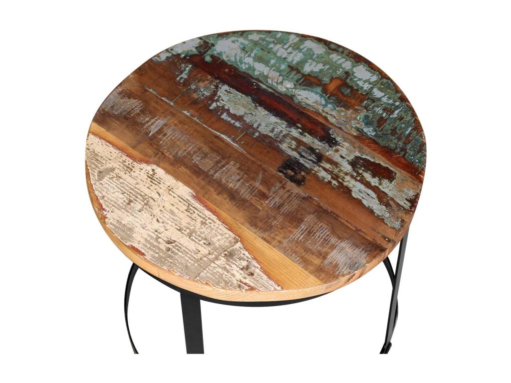 Tavolo basso 2 pz Mobenze récupéré massiccio Rond 40 cm / 50 cm PXNQ21737