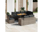 Set di mobili da esterno in vimini intrecciato in resina grigia - dlz1766571792584