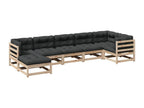Set da giardino 7 pezzi con cuscini Mobenze de pin massif DVEA29378