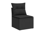 Set da giardino 6 pezzi con cuscini in resina intrecciata nera LPBX76241