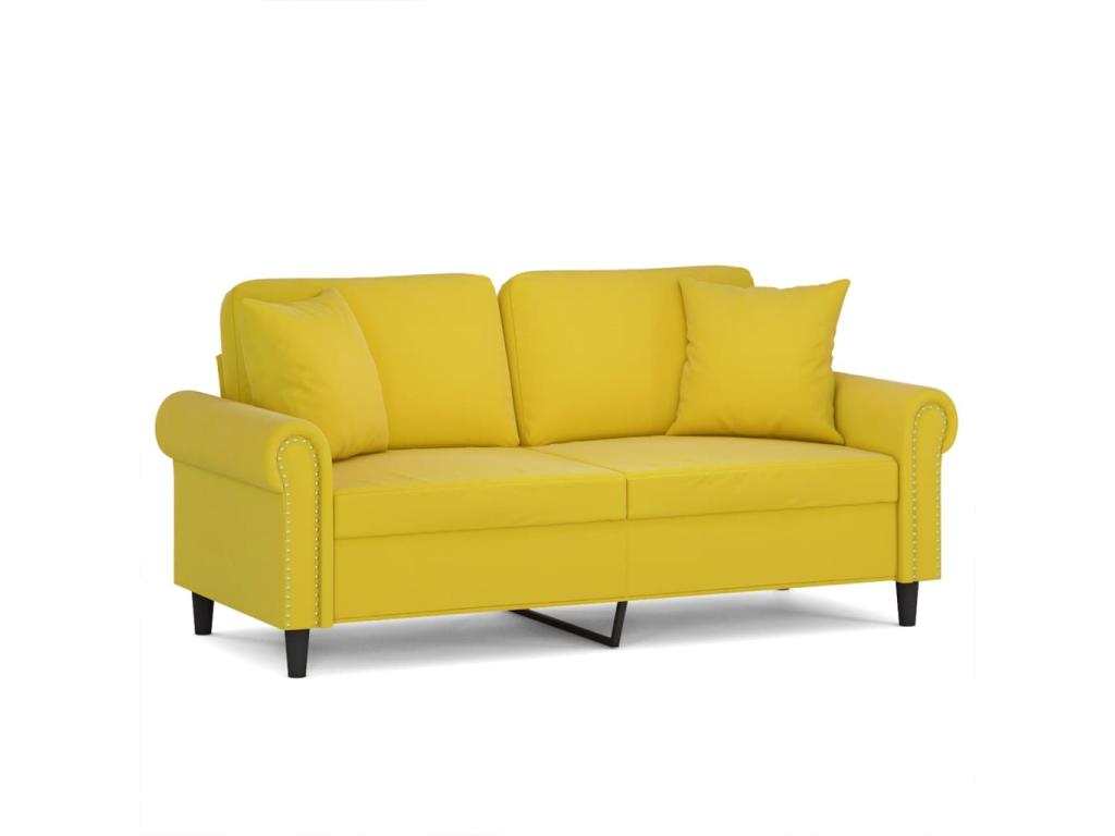 Divano 2 posti con decorazioni decorative gialle 140 cm Mobenze SNQL64840