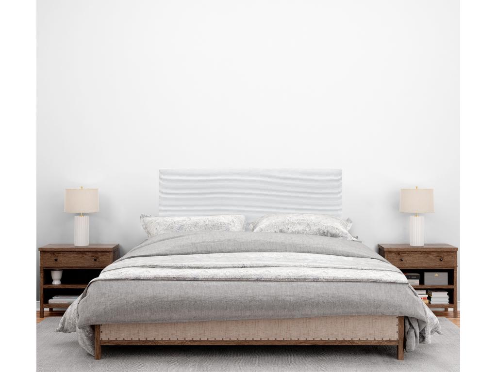Letto in velluto bianco, 105 x 50 cm