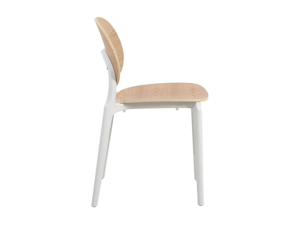 Sedia biancaassise et dossier in legno naturale JKCM36471