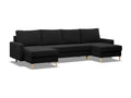 Divano ad angolo a U con funzione sommeil Coussin reversibile Mobenze Nero JQZF62242