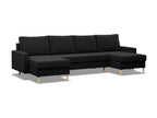 Divano ad angolo a U con funzione sommeil Coussin reversibile Mobenze Nero JQZF62242