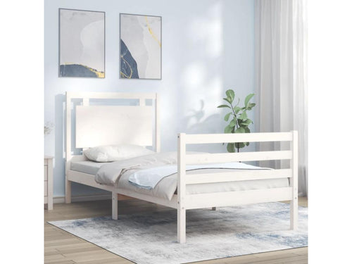 Struttura letto senza materasso bianco Mobenze massiccio BYNP90538