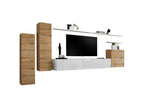 Insieme di mobili da salone della collezione Mobenze I design coloris chêne et white brillante. PPMG78323