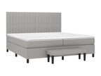 Lit à sommier tapissier con materasso Grigio chiaro 200x200 cm Tissu DNIC63447