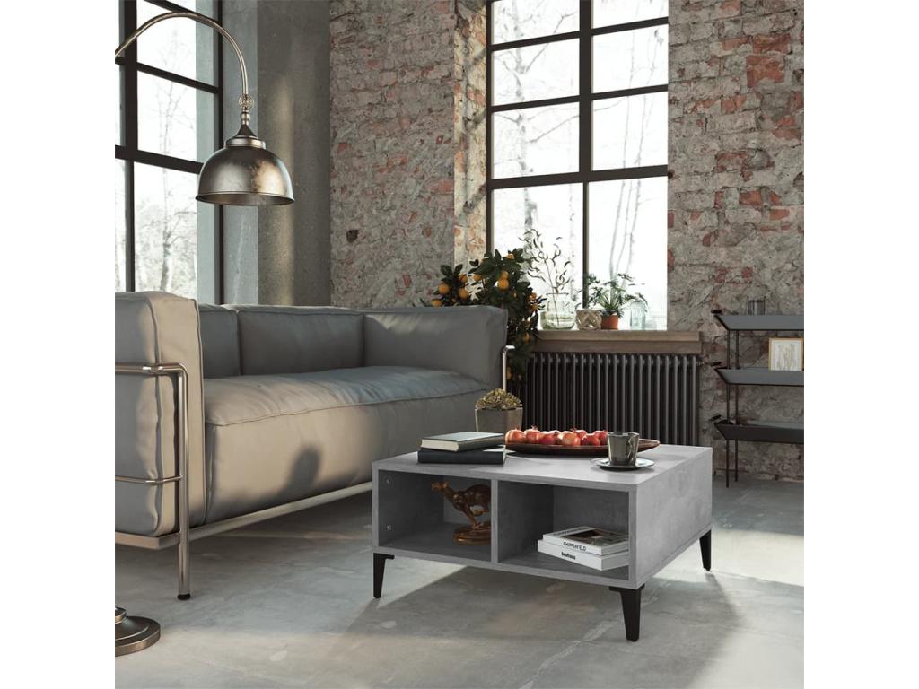 Tavolo basso in cemento grigio 60x60x30 cm Mobenze d'ingénierie ZJBE01949