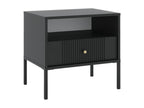 Set di 2 tavolini da comodino 1 tiroir et 1 nicchia - Nero - Mobenze HPKQ99245