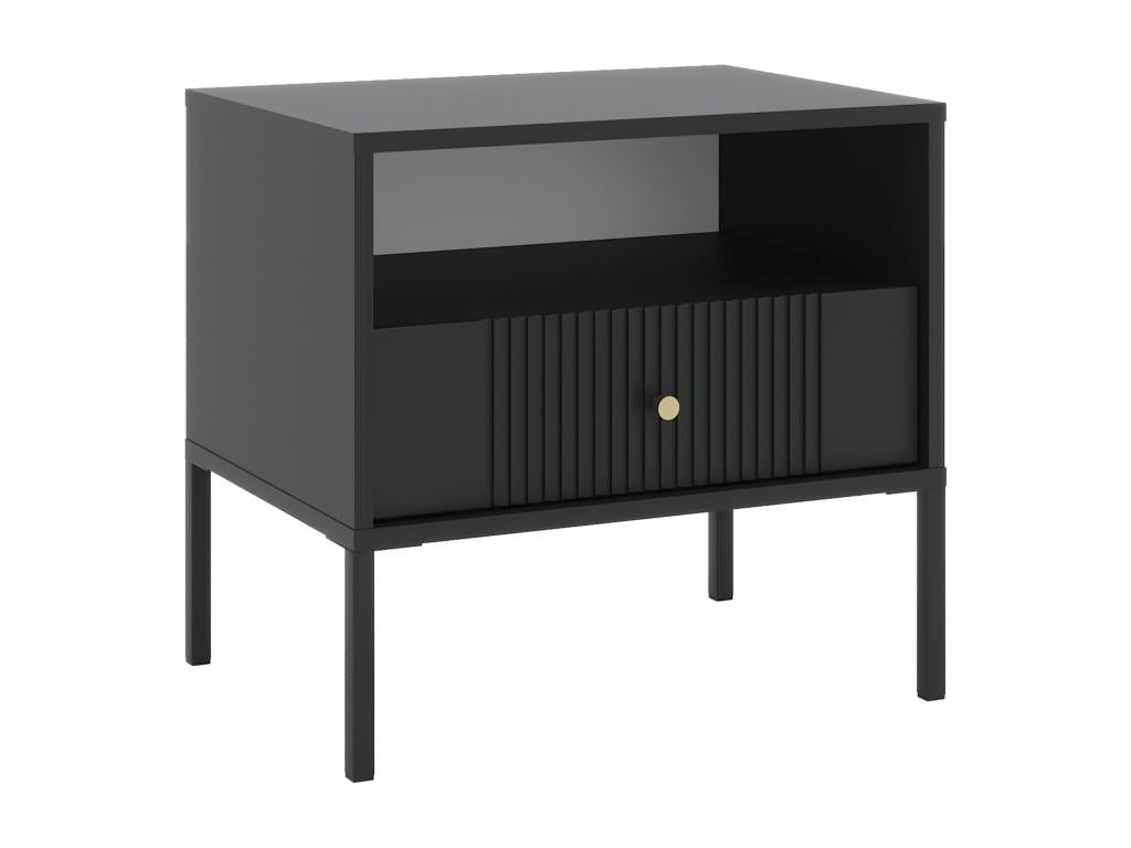 Set di 2 tavolini da comodino 1 tiroir et 1 nicchia - Nero - Mobenze HPKQ99245