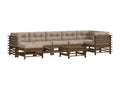 Set salotto da giardino 8 pezzi con coussins marrone miele massiccio Mobenze FBWK91735