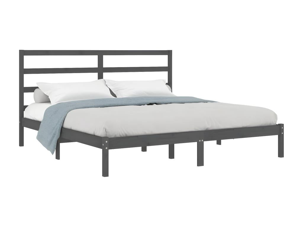 Struttura letto senza materasso grigio 200x200 cm Mobenze massif de pin UBOX60352