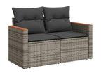 Set da giardino con cuscini 7 pezzi in resina intrecciata grigia UHTC94702