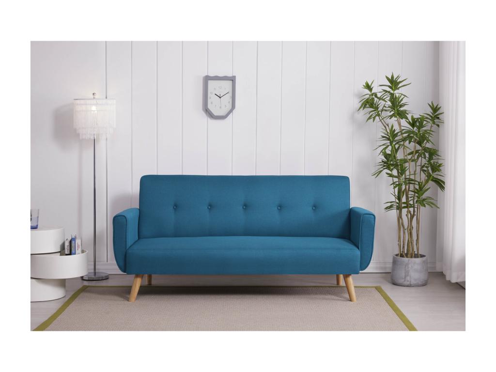 Divano scandinavo convertibile 3 posti blu canard Luxameub PIIG41549