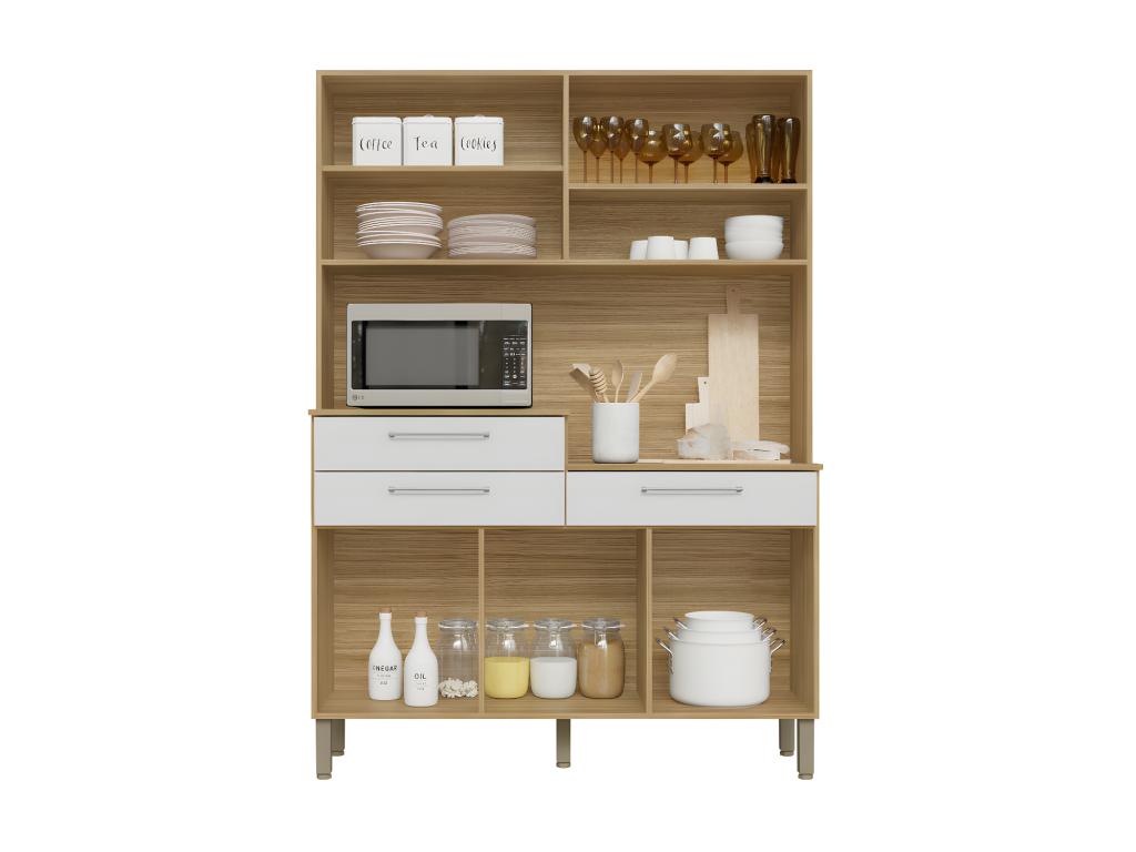 Credenza in legno di rovere bianco, 138,5 x 195 x 38,8 cm