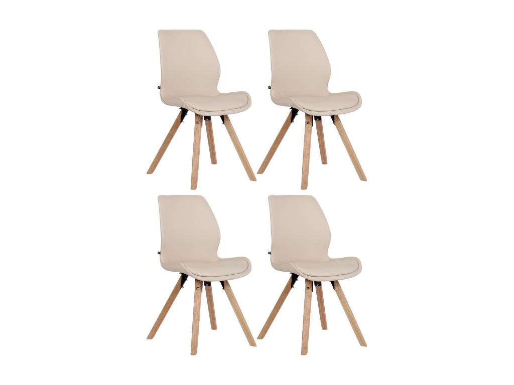 Set di 4 sedie da pranzo - Similicuir / Mobenze - Crema - Mobenze VZYD07198
