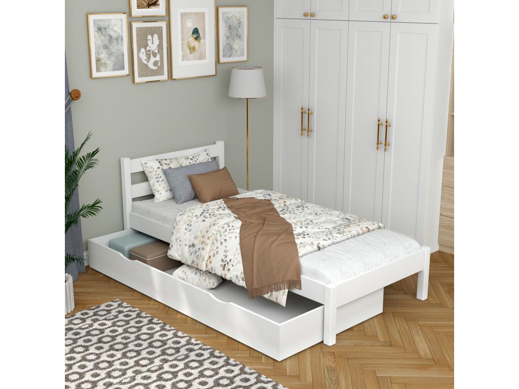 Letto bianco, 100 x 180 cm