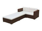 Set da giardino 3 pezzi con cuscini in resina intrecciata Marrone XQIM59763