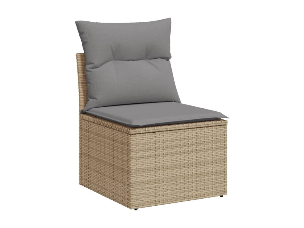 Set salotto e divani da giardino 13 pezzi méLuxameub resina intrecciata beige HSFP68357