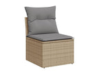 Set salotto e divani da giardino 13 pezzi méLuxameub resina intrecciata beige HSFP68357