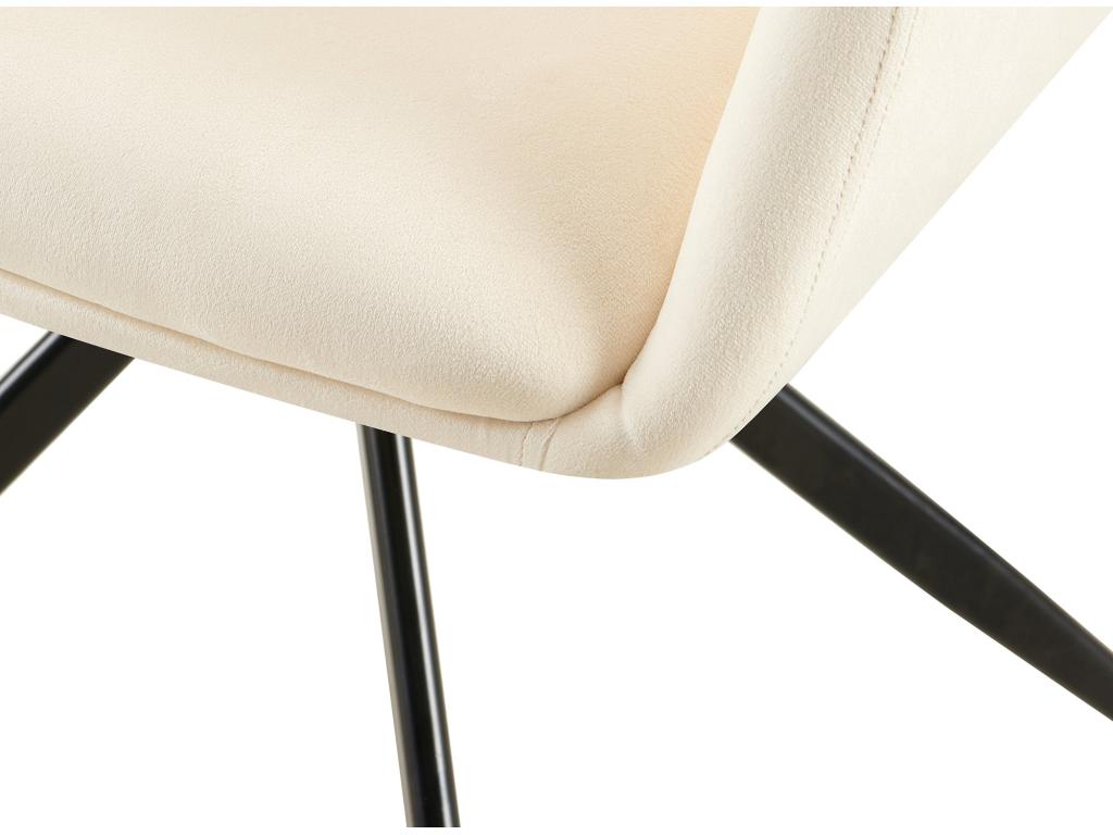 chaise longue con comodini - Velours / Métal nero opaco - Crema - Luxameub DLBF60601